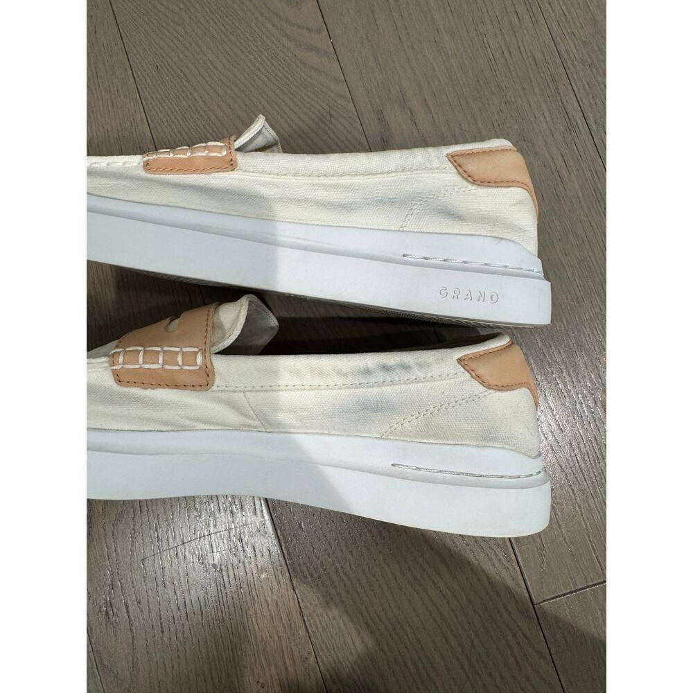 Cole Haan Men's GrandPrø Rally White Canvas Penny Loafer Boat Shoes Size 11 - Picture 6 of 8